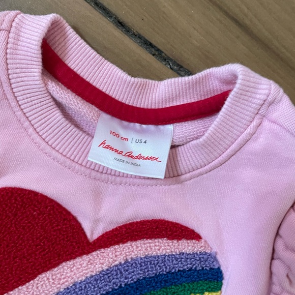 Hanna Andersson Heart Sweatshirt Dress and Leggings Set - Picture 4 of 9